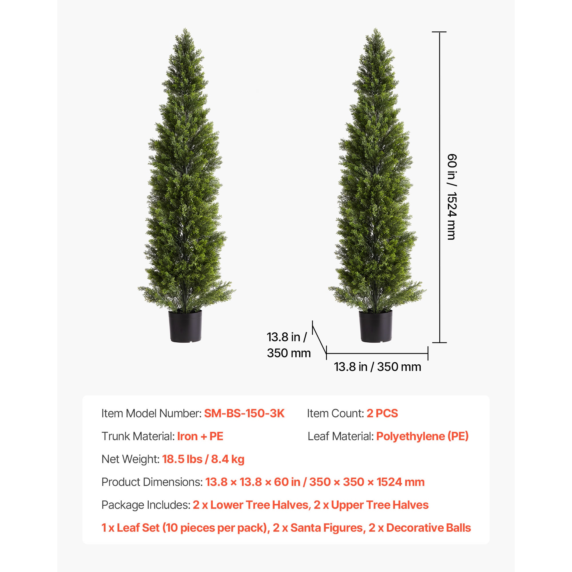 Artificial Cedar Topiary Trees Set Of 2 For Garden Patio Decor_voghion.com